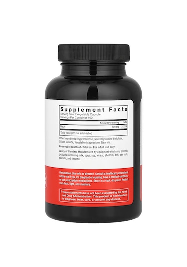 Force Factor Niacin Vitamin B3 Cellular Energy And Cardiovascular Heart-health 100 Vegetable Capsules