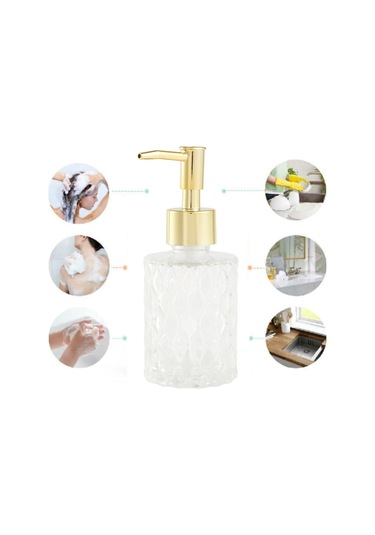 Xurunkeji Çok Amaçlı Mesa Sabunluk Kolay Temizlenebilir Cam Sabun Pompası Dağıtıcı Mutfak Ve Banyo İçin Mükemmel Altın Altın
