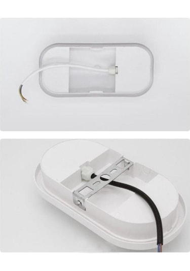 Banyo Tavan Lambası Aydos 20w Oval Beyaz Balkon Tavan Lambası 6400k Beyaz Led Işık Teras Duvar Lambası Beyaz