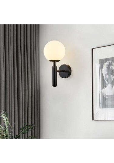 Yuvarlak Cam Led Duvar Işığı For 12w Warm Light Beyaz Siyah