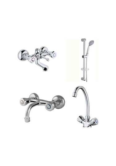 Erce Klasik Banyo Sabit Lavabo + Eviye Batryası Sürgülüduş Takımı