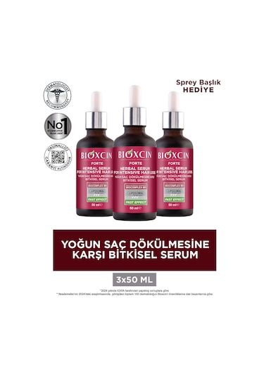 Bioxcin Forte Yoğun Saç Dökülmesine Karşı Bitkisel Serum 3x50ml - Saç Serumu