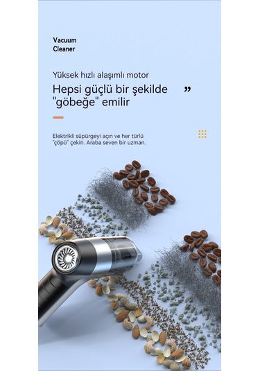 Portatif Akülü Elektrikli Süpürge - Siyah