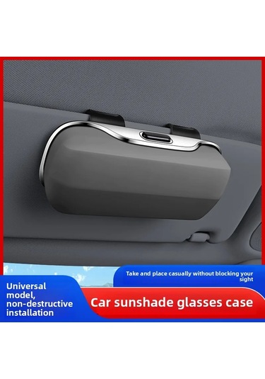 Araç Monteli Gözlük Klipsi Çok Fonksiyonlu Araba Güneş Gözlüğü Tutucu Makbuz Klipsi Beige