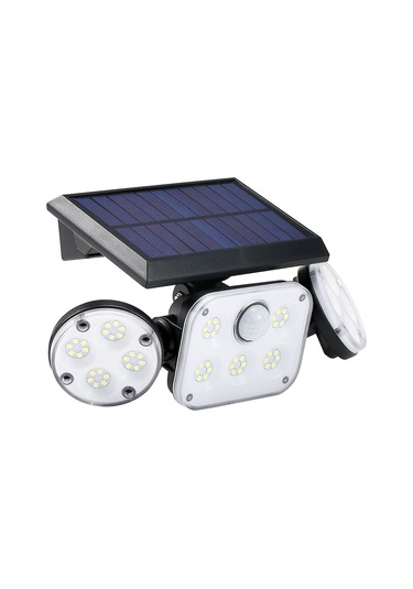 Vkemall 78led Güneş Enerjili Üç Aynalı Duvar Lambası, 3 Çalışma Modu, Ip65 Su Geçirmez, 3-5m Ir Sensörlü, 6000-6500k Işık Diğer