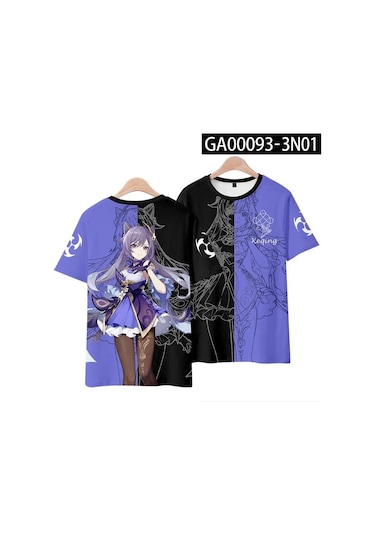 Snapbuy Yeni Oyun Anime Genshin Impact Hutao Yae Miko 3d Baskılı T-shirt Unisex Giyim Cosplay Teeordu Yeşilerkek Ordu Yeşil