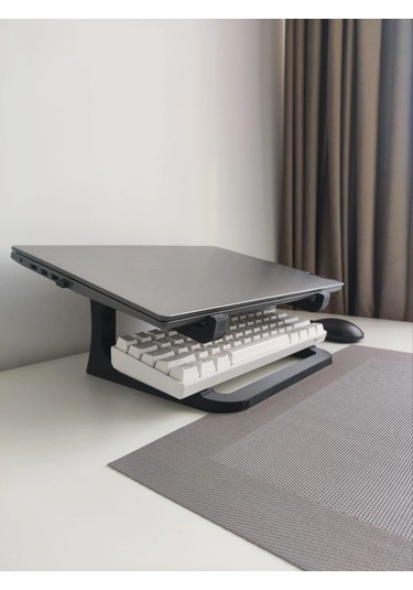 Laptop Standı Macbook Uyumlu  Stant Plastik Siyah