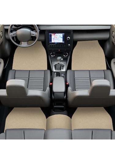5 Parça Açık Kahverengi Araç Halı Paspas Takımı Ön Ve Arka Uyumlu Taban Koruyucu