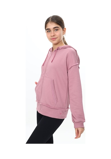 Toontoy Kız Çocuk Kapüşonlu Hırka Mavi