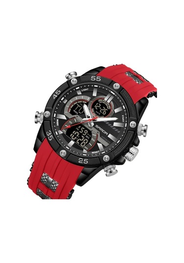 Oldfriend Sanda Erkek Spor Digital Saat Kırmızı Su Geçirmez Parlak Ekran Alarm Kronometre Diğer