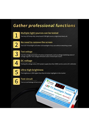 Qingmipy Çok Amaçlı Led Tv Arka Işık Test Cihazı - 0-300v Otomatik Dijital Ekranlı