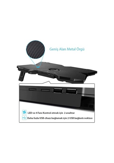 Coolcold 4 Fanlı 12" - 17.3" Gaming Notebook Soğutucu