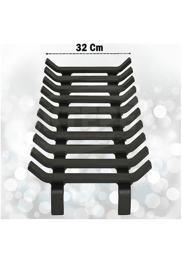 60 Cm X 32 Cm 10 Çubuklu Ekstra Şömine Izgarası Dar Gözlü Izgara