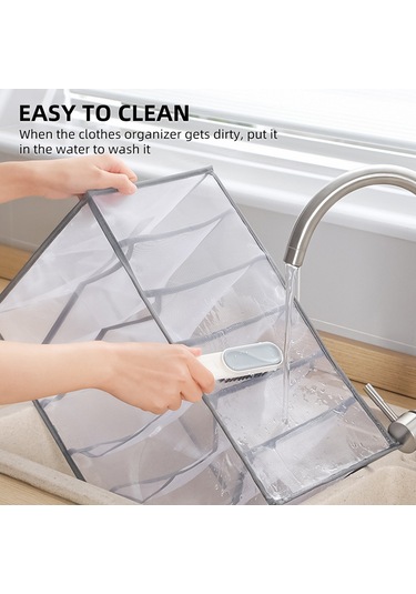 Hangfox Giyim Düzenleyici Seti - Çok Bölmeli, Katlanabilir, Yıkanabilir Nilon Organizerler 6+7+9+12 Bölmeli - Dolap Ve Seyahat İçin Uygun Gri