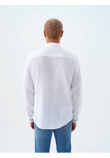 Loft Regular Fit Beyaz Erkek Gömlek Lf2038578 Beyaz