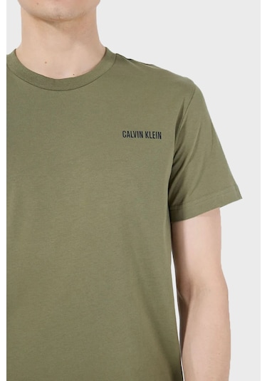 Calvin Klein Erkek T Shirt Km0km01146 Lb6 Haki Haki