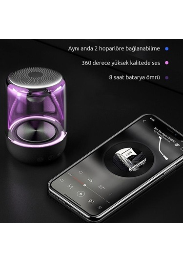 Magicvoice Mv-24696 600 Mah Taşınabilir Rgb Mikrofonlu Aux-tf-bluetooth 3 Watt Hoparlör Beyaz