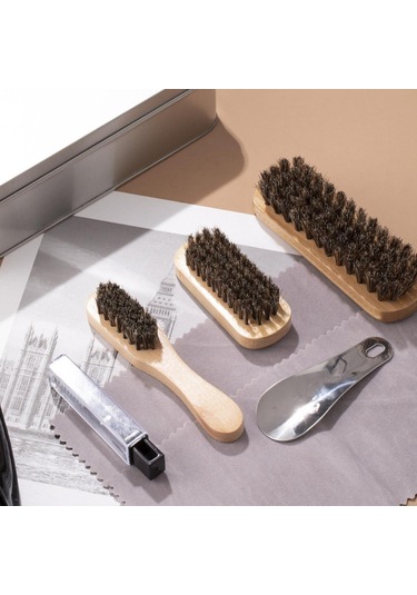 Homyl Dericilik Için Ayakkabı Bakımı Ve Lehçe Kiti Metal Siyah