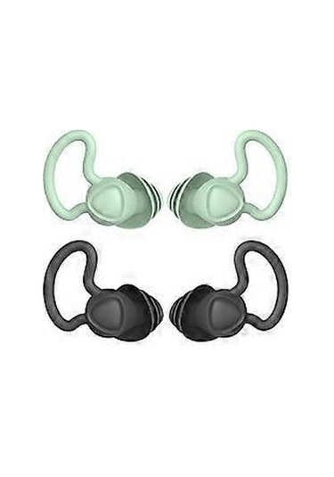İki Çift Siyah Yeşil Gürültü Önleyici Kulak Tıkacı