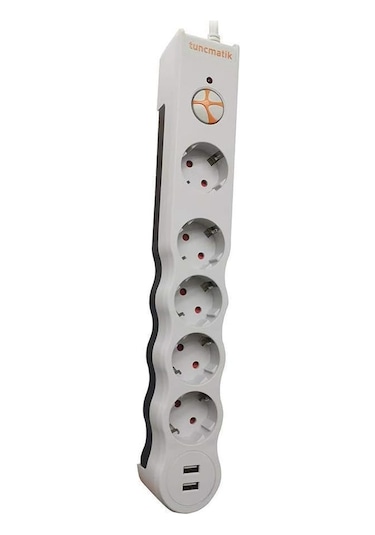Tunçmatik Powersurge 5+ Usb Girişli Akım Korumalı Priz Tsk5015 1