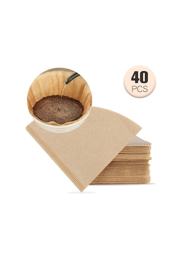 Fosenze 2-4 Kişilik V02 Konik Filtre Kağıdı, Drip Kahve Makinesi İçin Ahşap Malzeme, 161x120mm Boyut Diğer