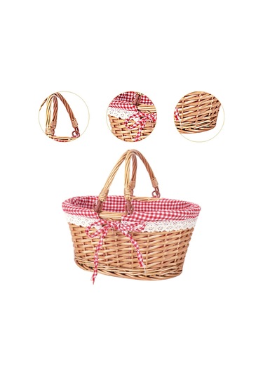 Homyl Çiftlik Evi Bahçe Düğünü Için Tutamak Rattan Kırmızı