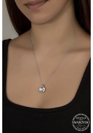 Union Swarovski Crystal Kadın Cushion Gümüş Kolye