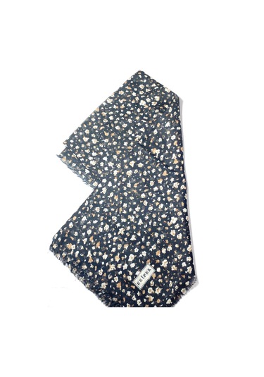 Saçaklı Pamuk Tülbent - 05504 - 95 X 95 / Siyah,taş - 01 Siyah,taş - 01