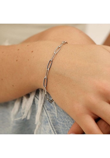 Çelik Bileklik Unisex Ataç Model Hediyelik Çelik Bileklik Altın