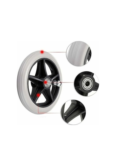 Novahub 2 Adet 6'lık Gri Yedek Lastik Tekerlek Sandalye/yürütücü İçin -