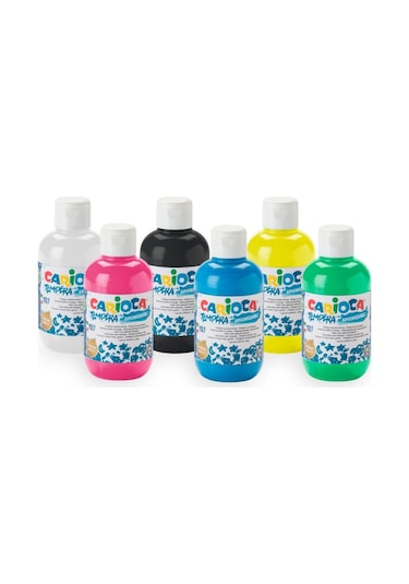 Carioca Tempera Guaj Boya Süper Yıkanabilir 6 Renk X 250 Ml Çok Renkli