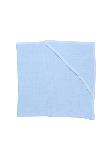 Ezh 1207 %100 Pamuklu 4 Kat Bebek Banyo Havlusu 92 x 82 CM Mavi