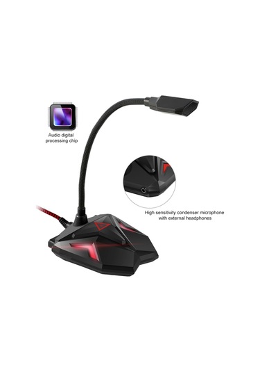 G55 LED Göstergeli Masaüstü Oyuncu Bilgisayar Mikrofonu