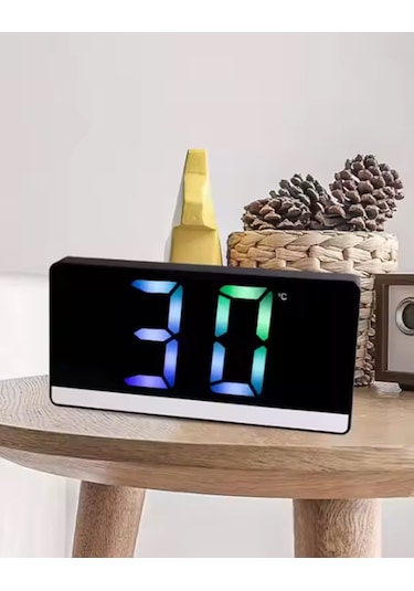 Sr2205 Dijital Alarm Saatli Termometre - Rgb Rakamlar