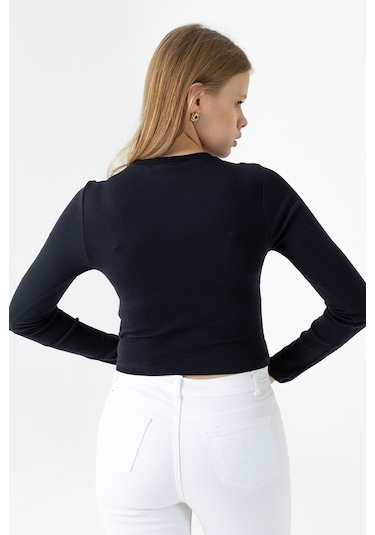 Giysa Kadın Bisiklet Yaka Pamuklu Basic Body Siyah - Mw0000832 Siyah