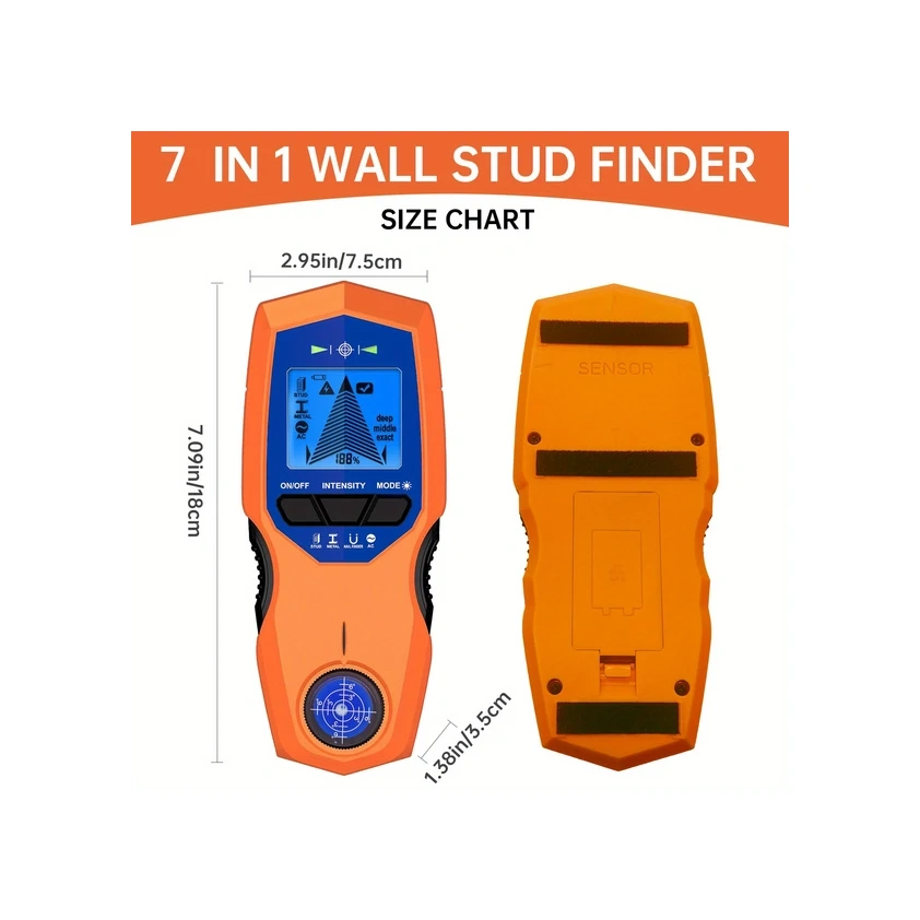 Willowhaven Turuncu 7'li1 Dedektör Metal Ahşap Kablolar Derin Tarama 2 36 İnç Seviye Kablo Uyarı