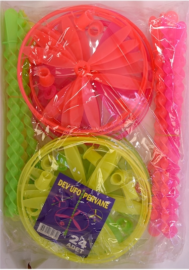 Uçan Pervane Daire Ufo Fırfır Büyük Fırıldak 24 Adet Oyuncak 20cm