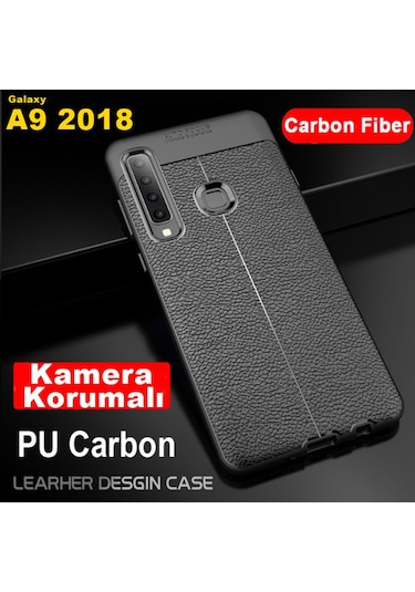 Galaxy A9 2018 Kilif Deri Desenli Kamera Korumali Silikon 493896154