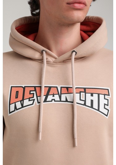 Kapüşonlu Bej Slim Fit Hoodie 23fwm64058 BEJ Bej