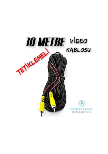 10 Metre Araç Kamerası Video Kablosu Tetiklemeli Rca Soket