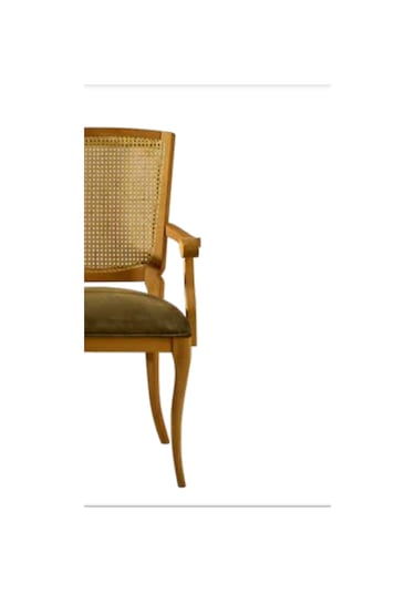 Bengimobilya Sandalye Zus011 Hasır Sırt Model Tam Kolçak Aslan Ayak Baby Face