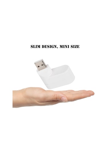 Yaozixa 3 Port Usb 2.0 Mini Hub Dönen Tasarım, Geri Uyumlu, Slim Ve Kompakt Beyaz