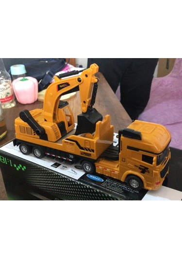 Oyuncak Koleksiyon İş Makinaları Kamyon Ekskavatör 25 Cm