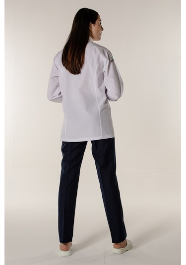 Beyaz Aşçı Ve Mutfak Şef Ceketi Gizli Çıtçıtlı