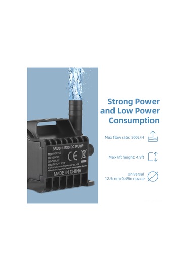 Aubyhe 12v 500l/h Sübmersibl Elektrikli Pompa - 1.5m Yükseklik, Sessiz Çalışma, Akvaryum/barınak/su Havuzu İçin Taşınabilir Minyatür Pompa