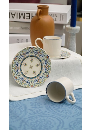 Saraylı 4 Parça 2 Kişilik Porselen Kahve Takımı 100 ml