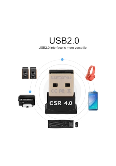 Yaozixa Csr4.0 Btd-401 Mini Usb Bluetooth Adaptörü - 20m Mesafe, 3mbps Hız, Usb2.0, Tüm Bluetooth Cihazlarıyla Uyumlu