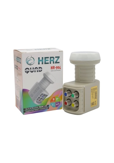 Herz Hr-904 Digital Ku-band Quad 4'lü Lnb Universal - Altın Uçlu 0.1db Chip