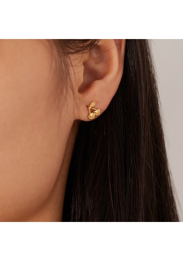 Sones Opk Ge943 1 Çift Paslanmaz Çelik Basit Narin Kiraz Küpe Altın