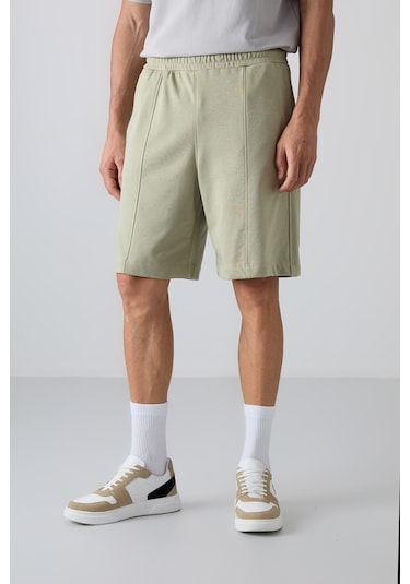 Tommy Life Çağla Pamuklu Kalın Yumuşak Dokulu Comfort Fit Basic Erkek Şort - 81261 Çağla